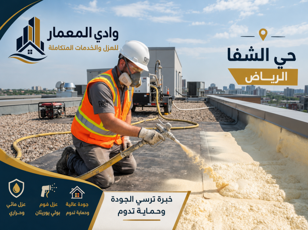 شركة عزل أسطح بحي الشفا تقدم خدمات عزل مائي وحراري