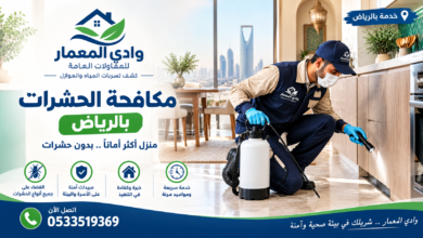 شركة مكافحة حشرات بالرياض أثناء فحص منزل.